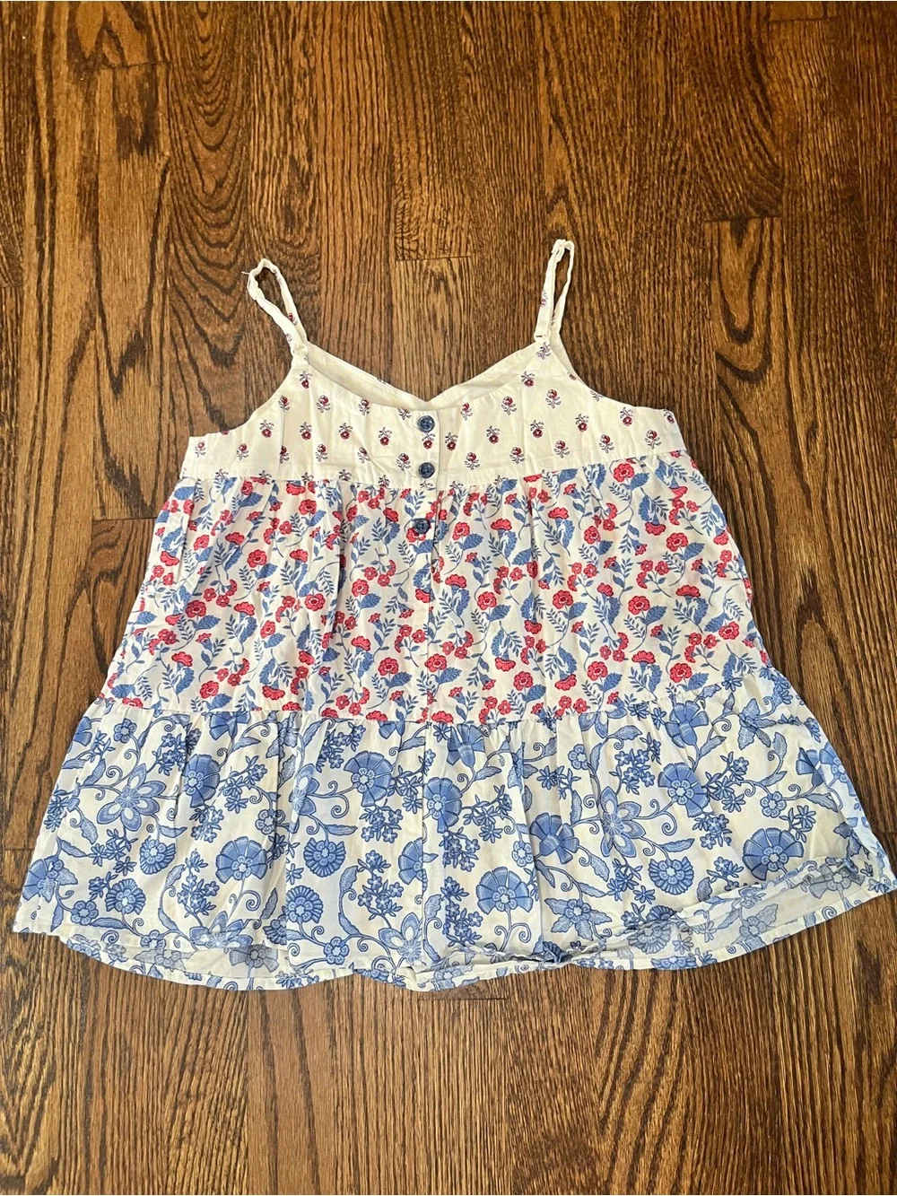 Gap Kids Girls Floral Tiered Cami Tank Top Size L (10) Boho Summer